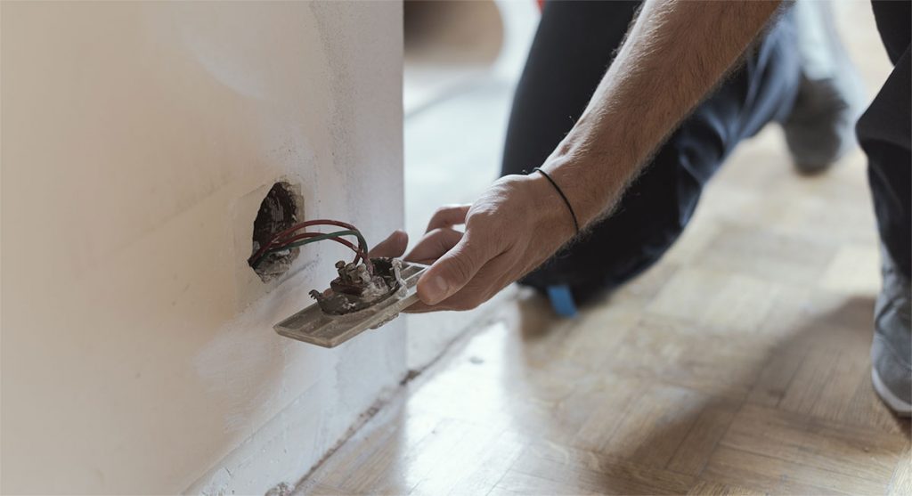 home improvement being done by electrician man