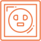 switchboard (1) Simple orange and gray circuit board design depicting a stylized face in a square frame.