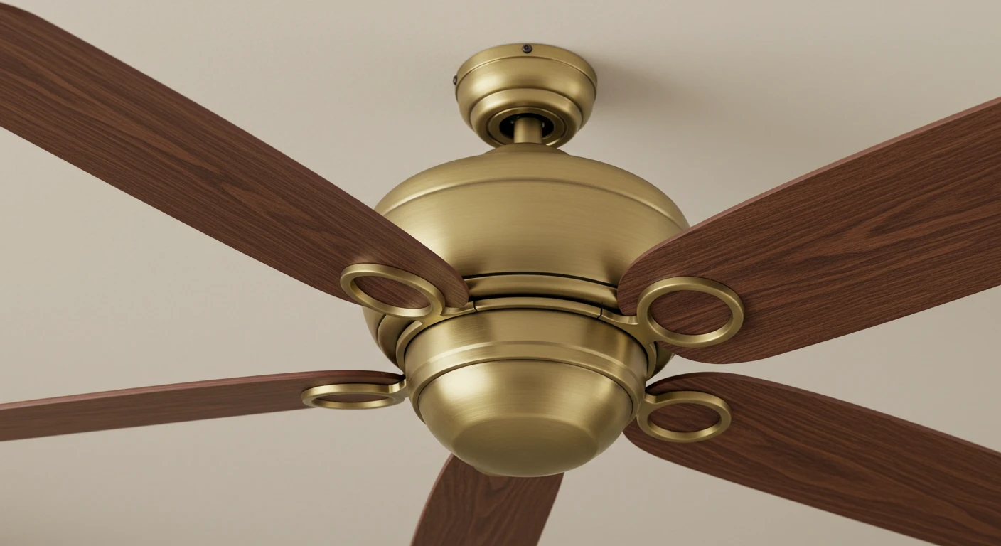 _Technician inspecting and repairing a ceiling fan motor in a Sydney home
